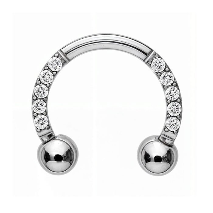 FERRADURA CRAVEJADA CZ TIT (CX4)