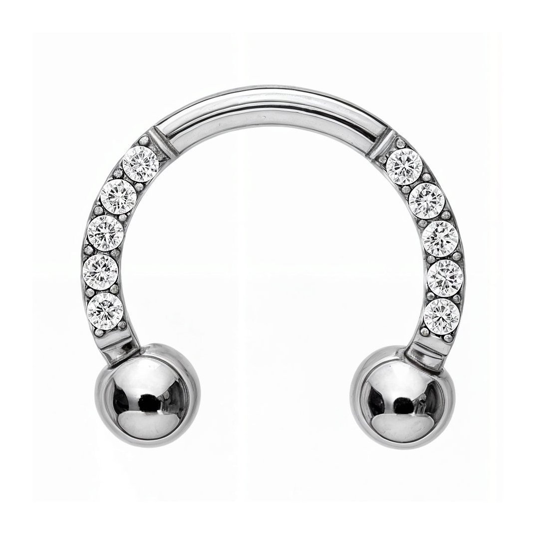 FERRADURA CRAVEJADA CZ TIT (CX4)