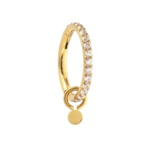 ARGOLA CZ PINGENTE DISCO TIT