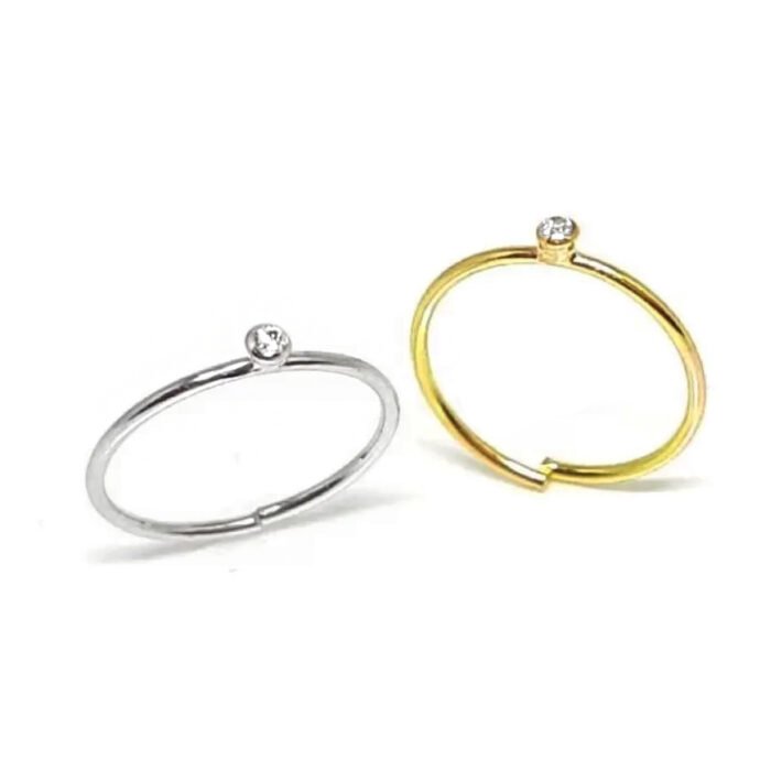 ARGOLA NARIZ ZIRC BR OURO 18K