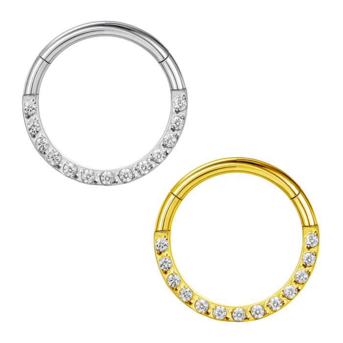 ARGOLA SLIM CZ FRONTAL AÇO (CX10)