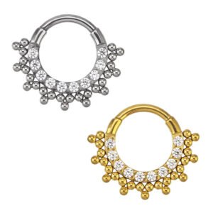 CLICKER WITH TRIBEADED CZ TIT(ACX5)