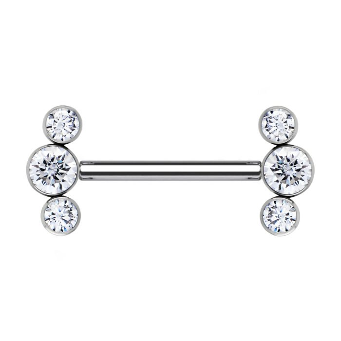 MAMILO PIN PUSH CLUSTER 3 ZIRCONIA TIT