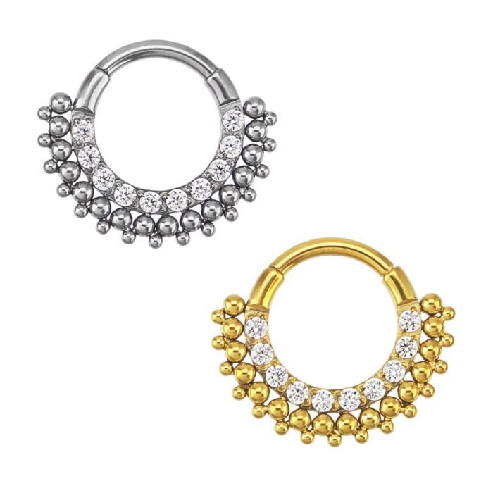 ARGOLA CLICKER PONTILHADA 10 ZIRC TIT (ACX3)