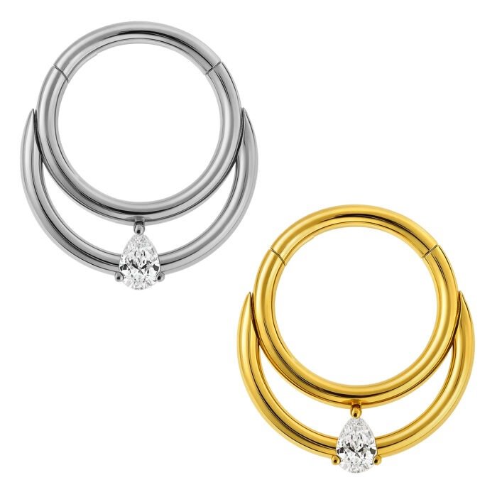 CLICKER SEGEMMNT RING DUPLO CZ TIT (ACX19)