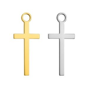PINGENTE CRUZ MAIOR LISA AÇO