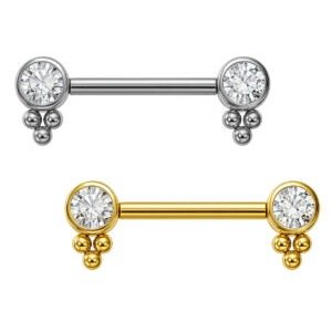 BARBEL MAMILO PIN PUSH TIT 2 ZIRC 6 BEADED