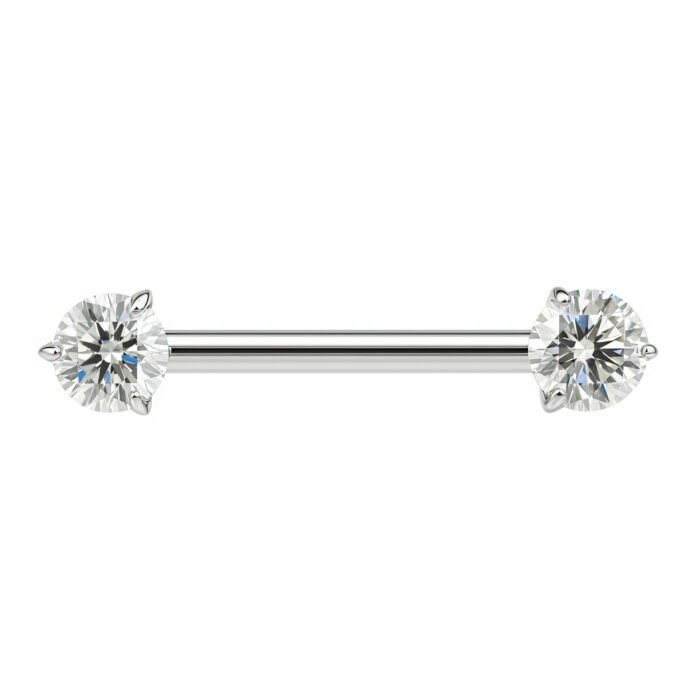 BARBELL MAMILO CUBIC ZIRC TIT