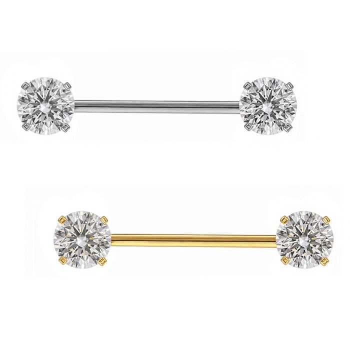 BARBELL MAMILO ZIRC CUBIC AÇO