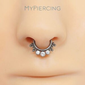 ARGOLA CLICKER 3 ZIRCONIA 12 BEADED TIT (ACX2)