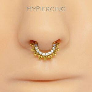 CLICKER WITH TRIBEADED CZ TIT(ACX5)