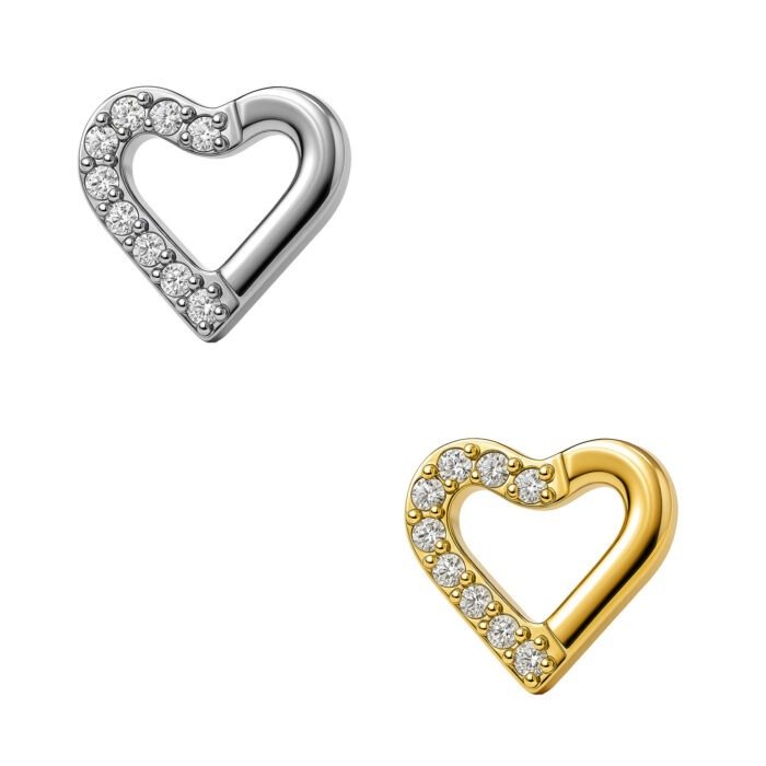 LBT CORAÇÃO MEIO CRAVEJADO TIT (CX37)