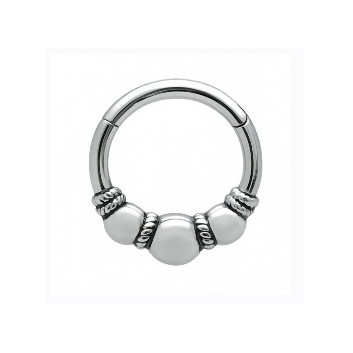 ARGOLA CLICKER ETHNIC HINGED 3 BOLL AÇO