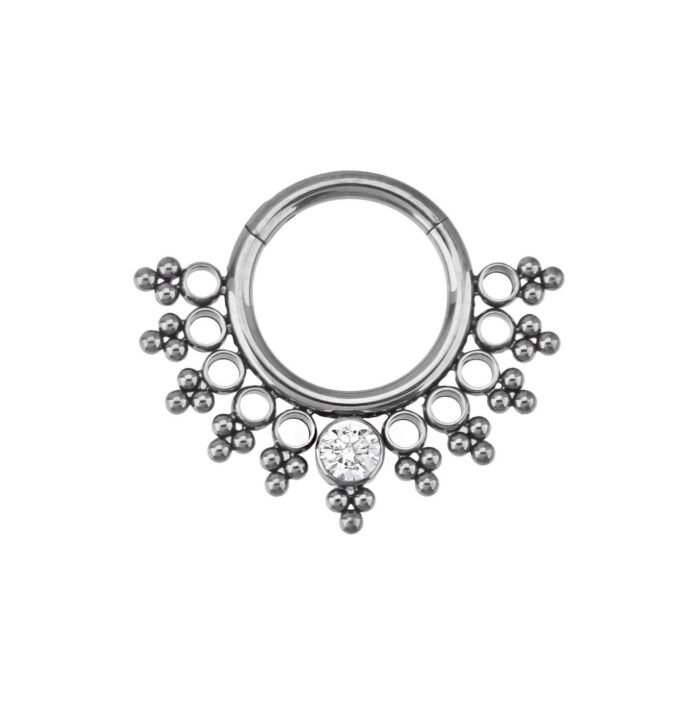 ARGOLA LEQUE RENDA CZ BR TIT (ACX1)