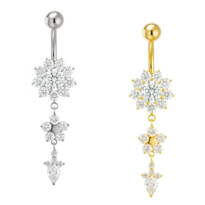 UMBIGO FLOR PENDURADO CZ TIT (UCX5)