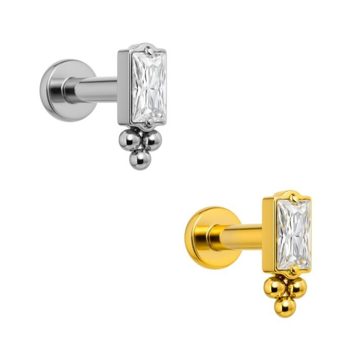 LBT PIN.P BAGUETE CZ 3 BOL TIT (PCX5)