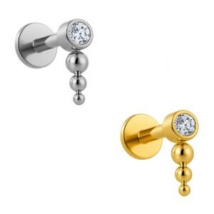 LBT PIN PUSH PONTILHADO 1 ZIRC 3 BEADED TIT (PCX1)