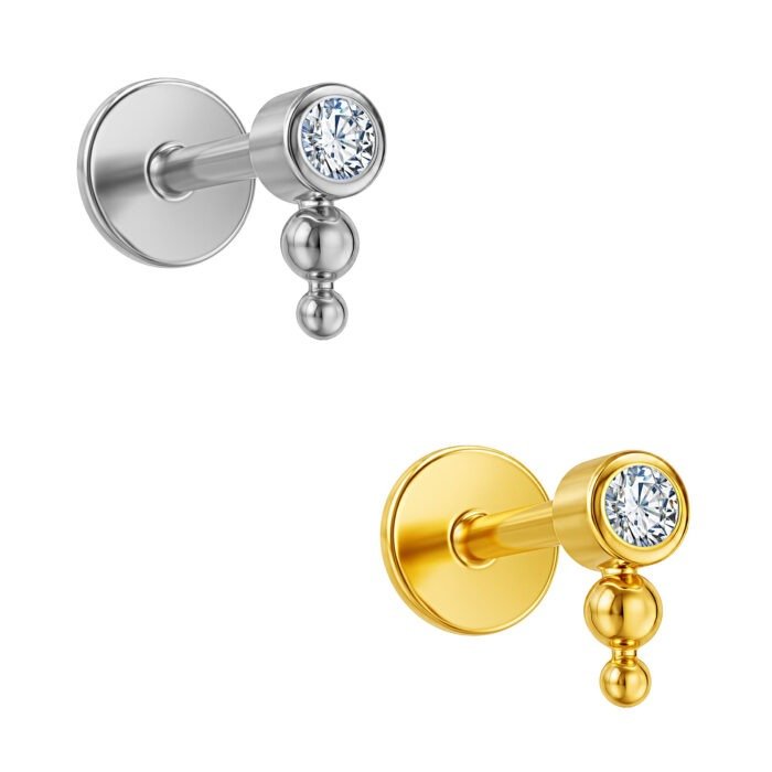 LBT PIN PUSH PONTILHADO 1 ZIRC 2 BEADED TIT (PCX1)