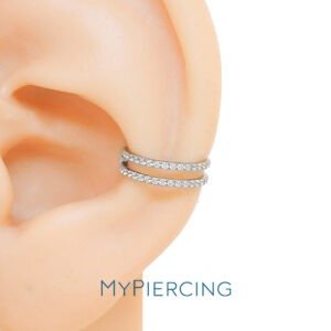 ARGOLA DOUBLE CZ SEP TIT (ACX21)