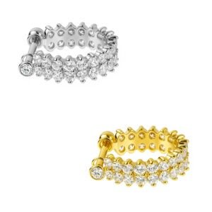 ARGOLA DOUBLE RAIL OURO 18K (SOB ENCOMENDA)