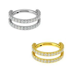 ARGOLA DOUBLE CZ SEP TIT (ACX21)